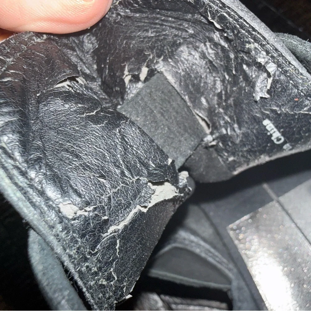 Dolce Vita Spur Western Buckle Ankle Booties Black Leather Size 9.5 Boho Moto - Picture 10 of 14